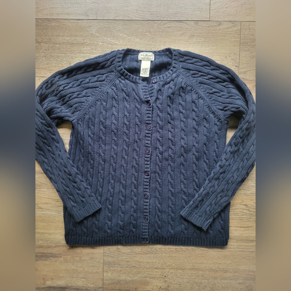 L.L. Bean Navy Cardigan size L